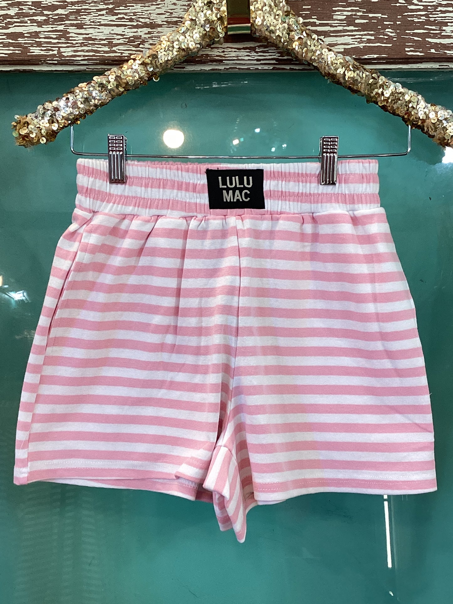 Pink Striped LULU MAC SHORTS