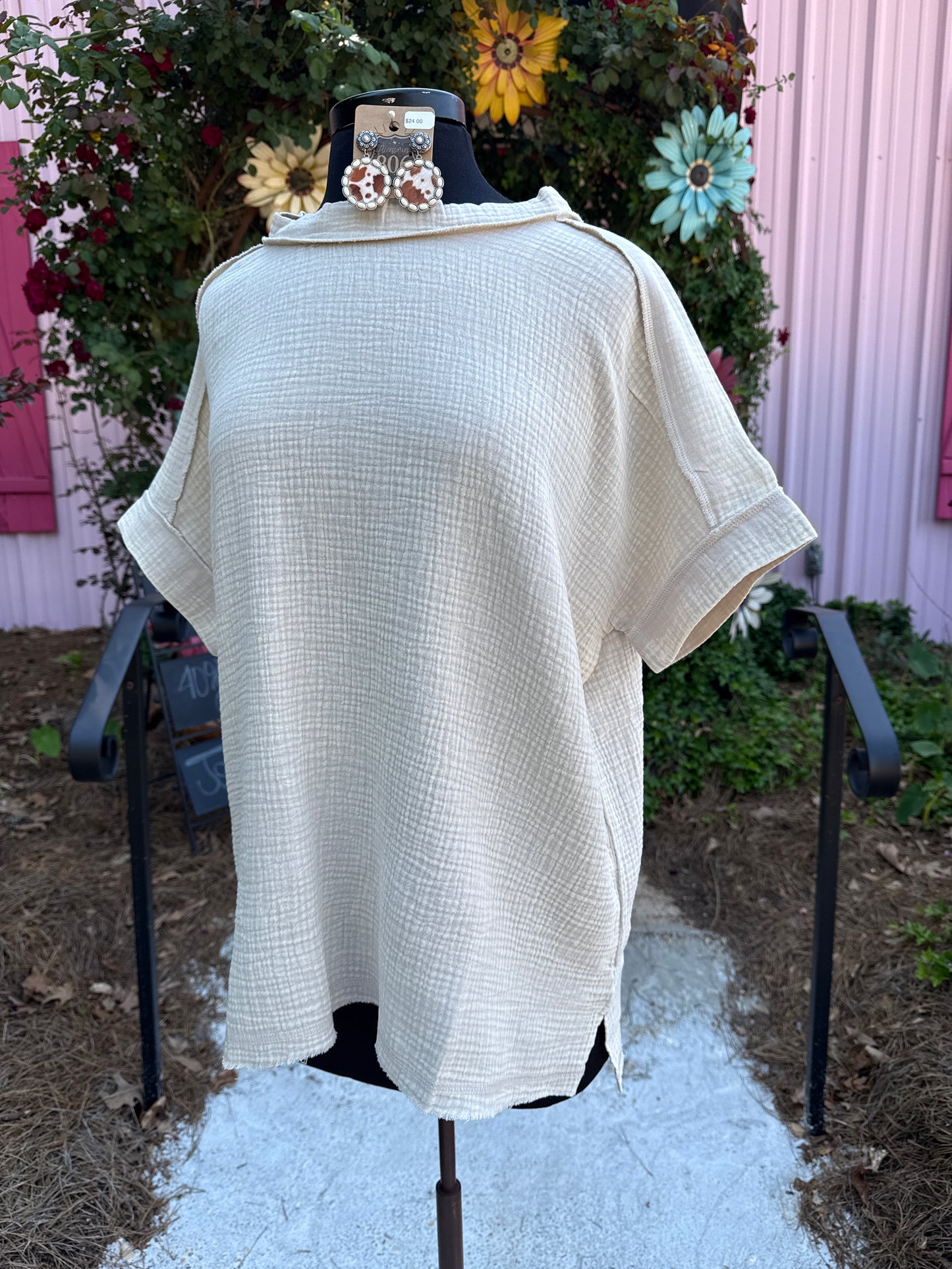 The Dana Top in Taupe