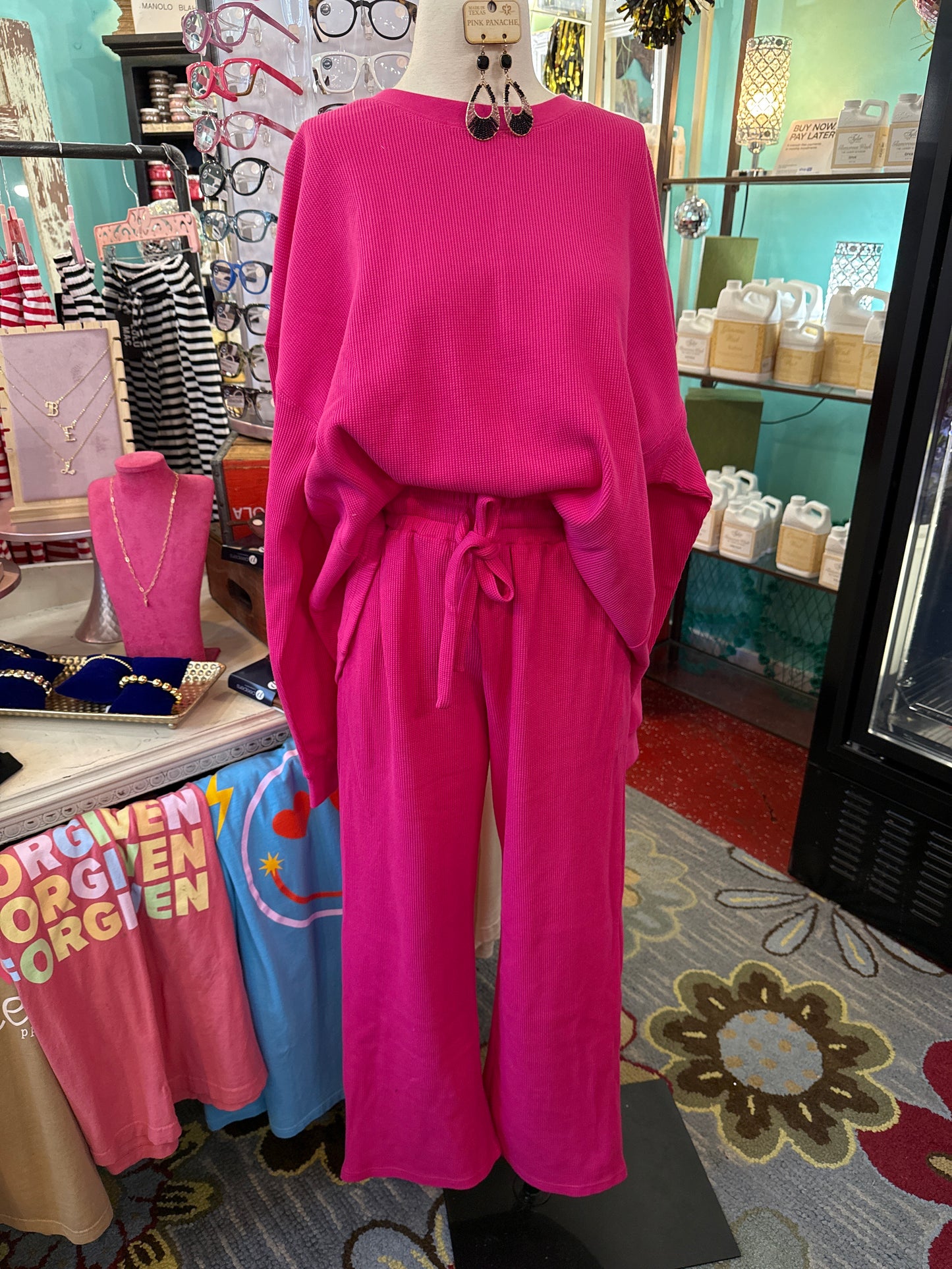 Hot Pink LuLu MAC Waffle Pants