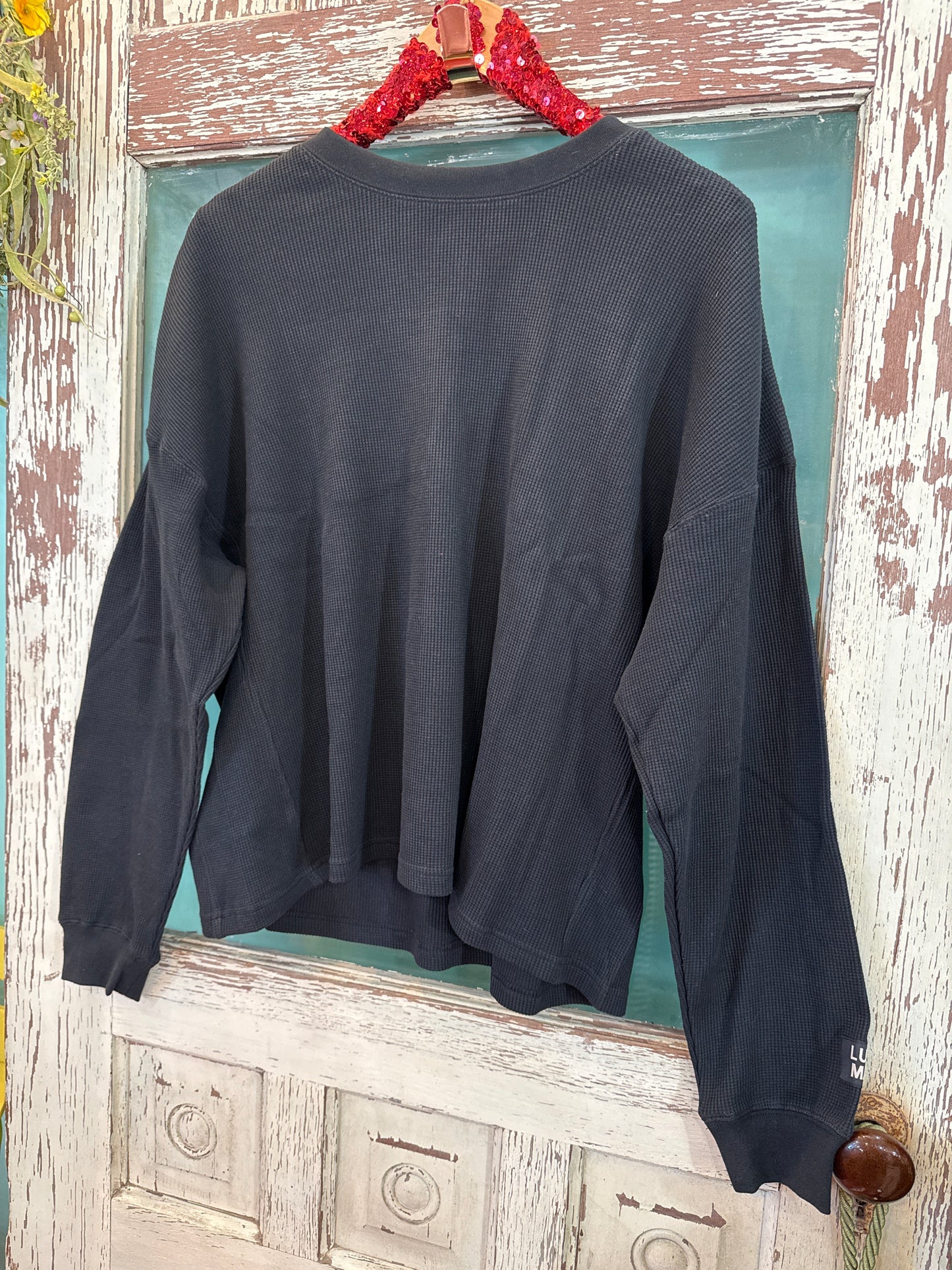 Black LuLu MAC Waffle Pullover
