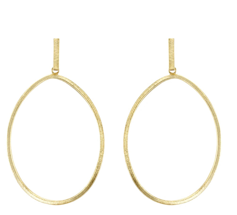 Twisted Oval Hoop Earrings