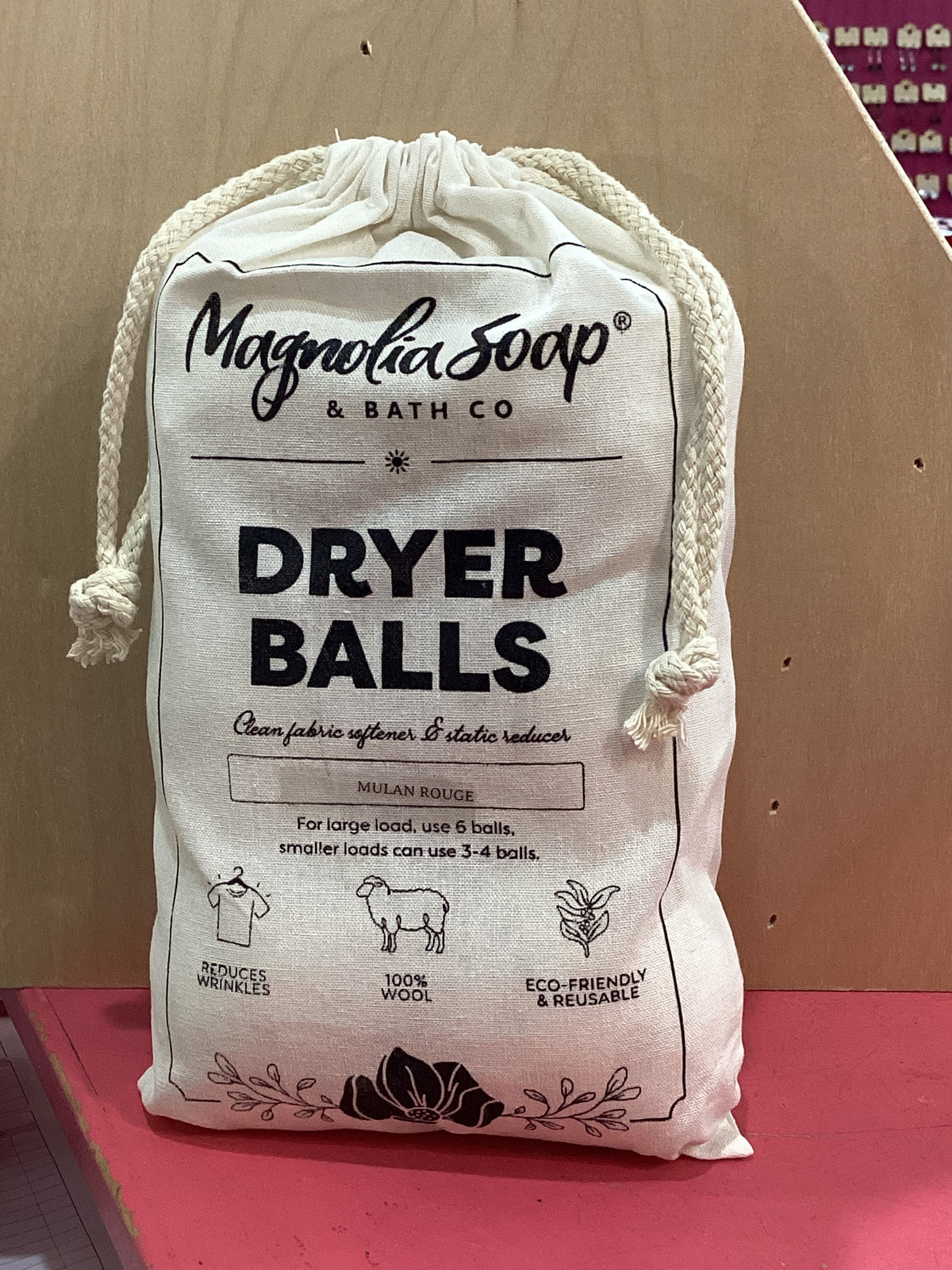 Dryer Balls in Mulan Rouge