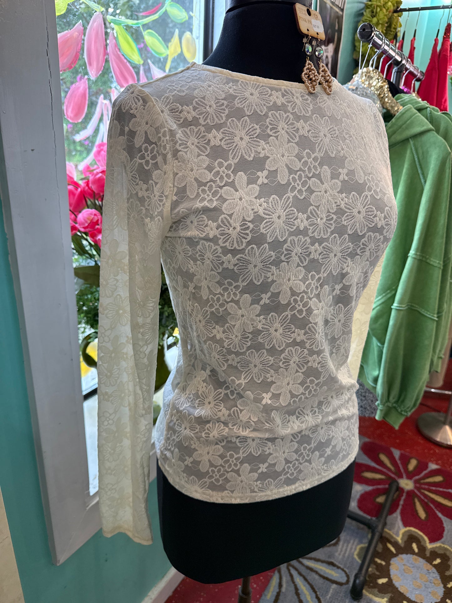 Johnny Loves June Stretch Top in Ivory