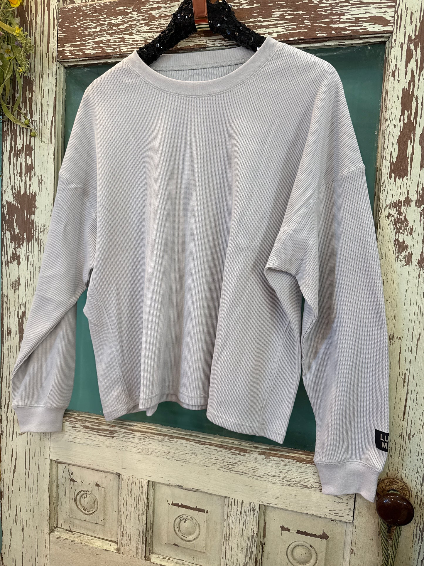 Grey LuLu MAC WAFFLE PULLOVER
