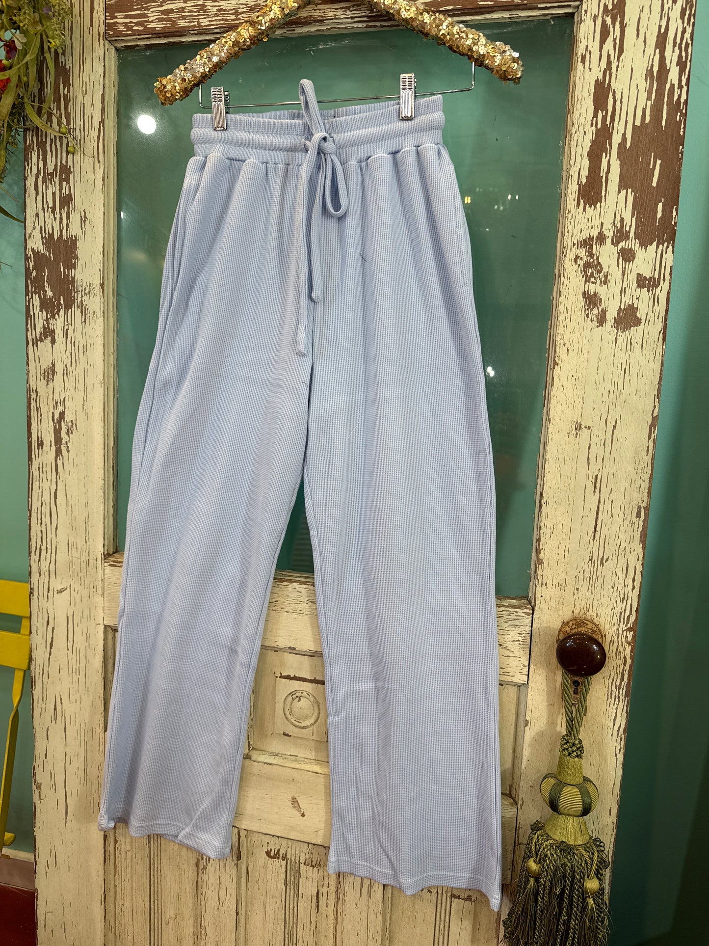 Light Blue LULU MAC Waffle Pants