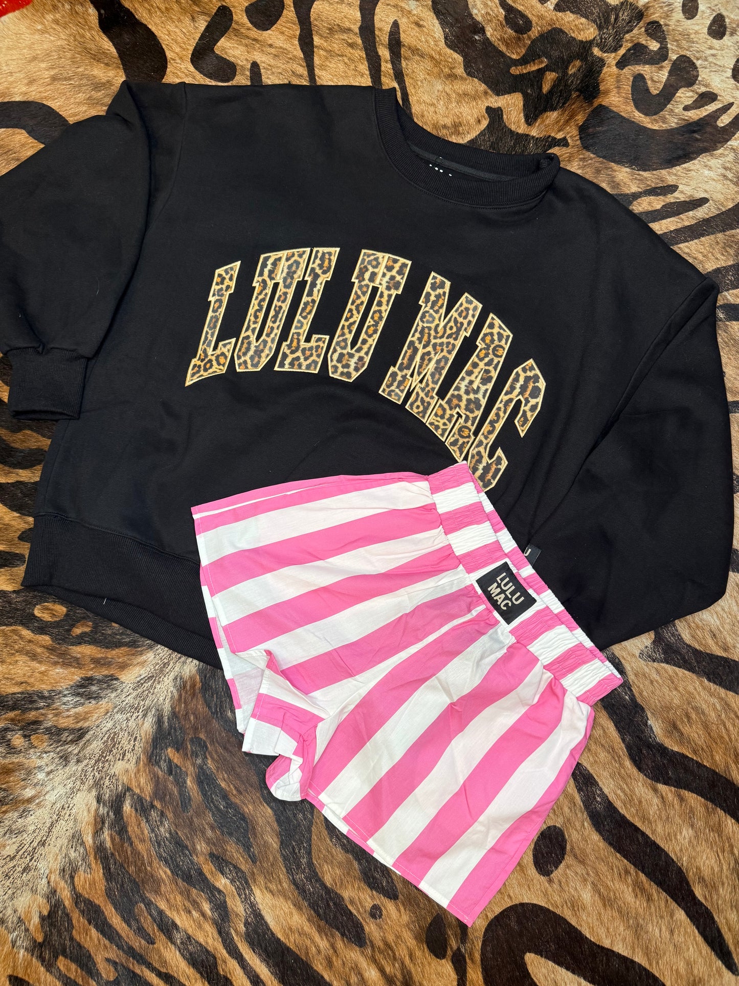 Pink and White Striped LULU MAC SHORTS