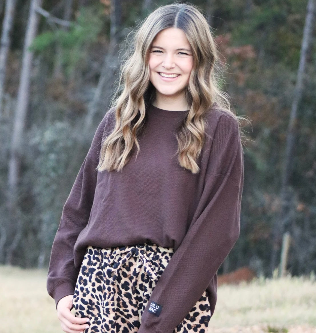 LULU MAC WAFFLE TOP IN CHOCOLATE