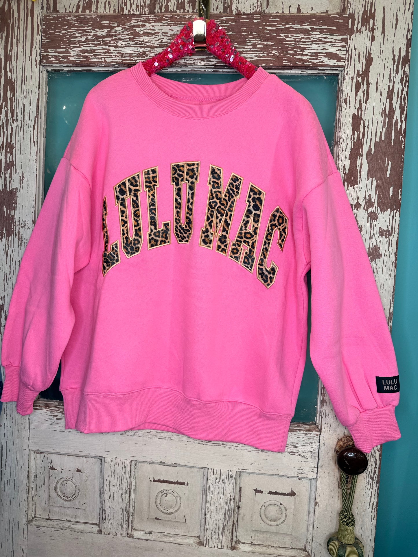 LuLu Mac Bubblegum Pink Leopard Sweatshirt