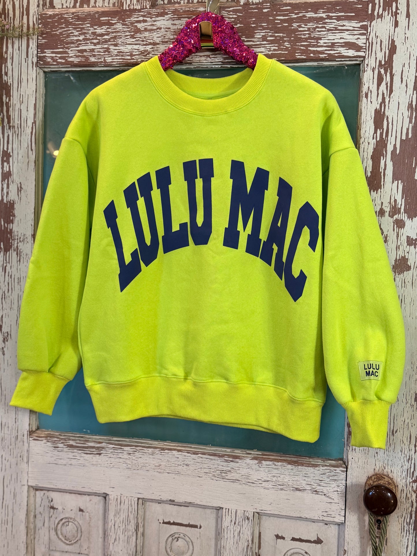 Chartreuse with Deep Blue LuLu MAC Sweatshirt