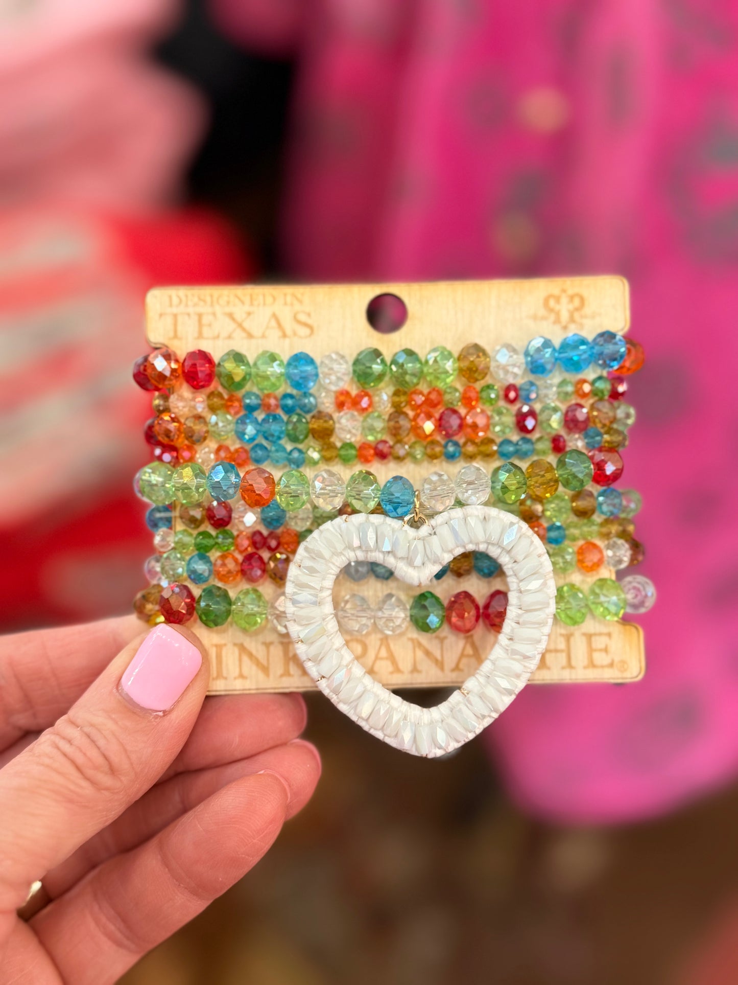 Baby Baby Stretch Bracelets with White Heart