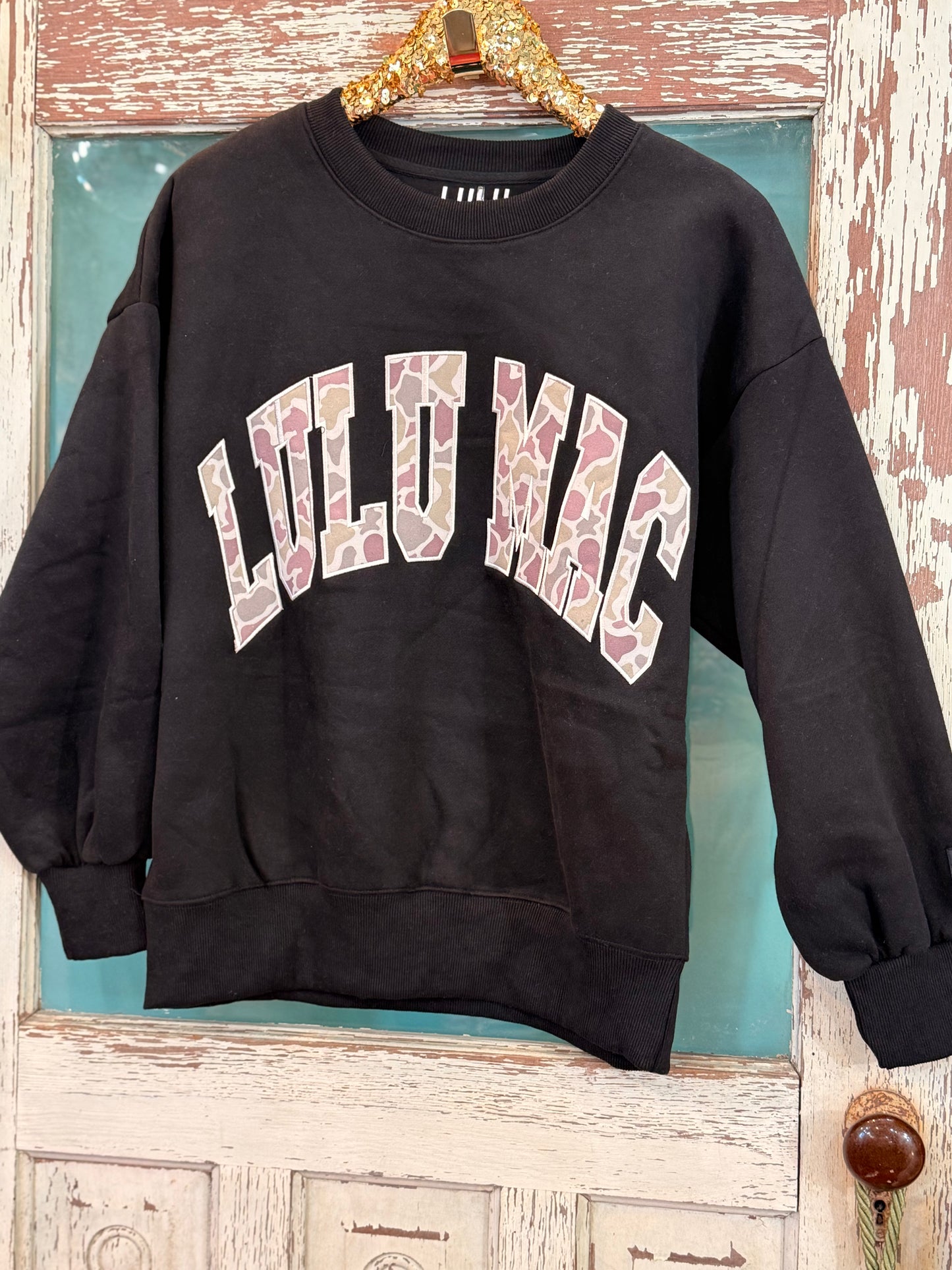Black CAMO LULU MAC SWEATSHIRT