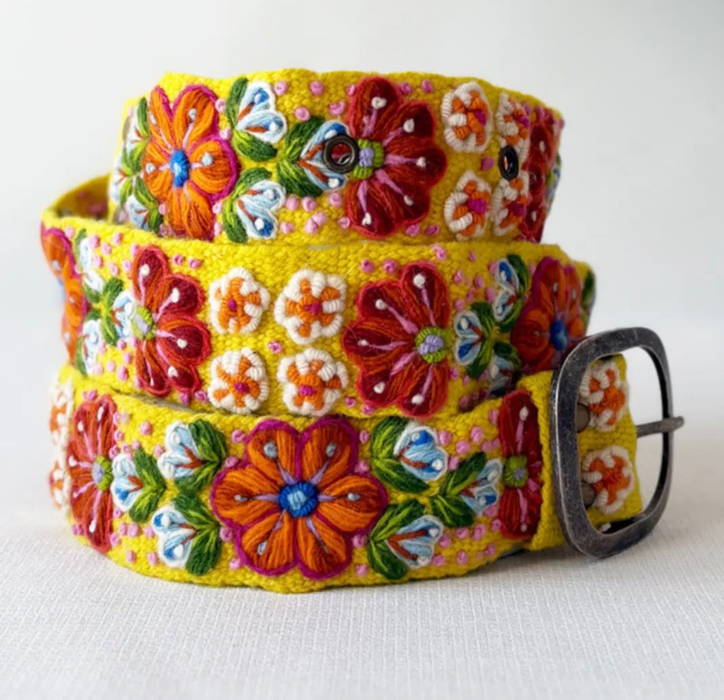 Golden Delicious Embroidered Wool Belt