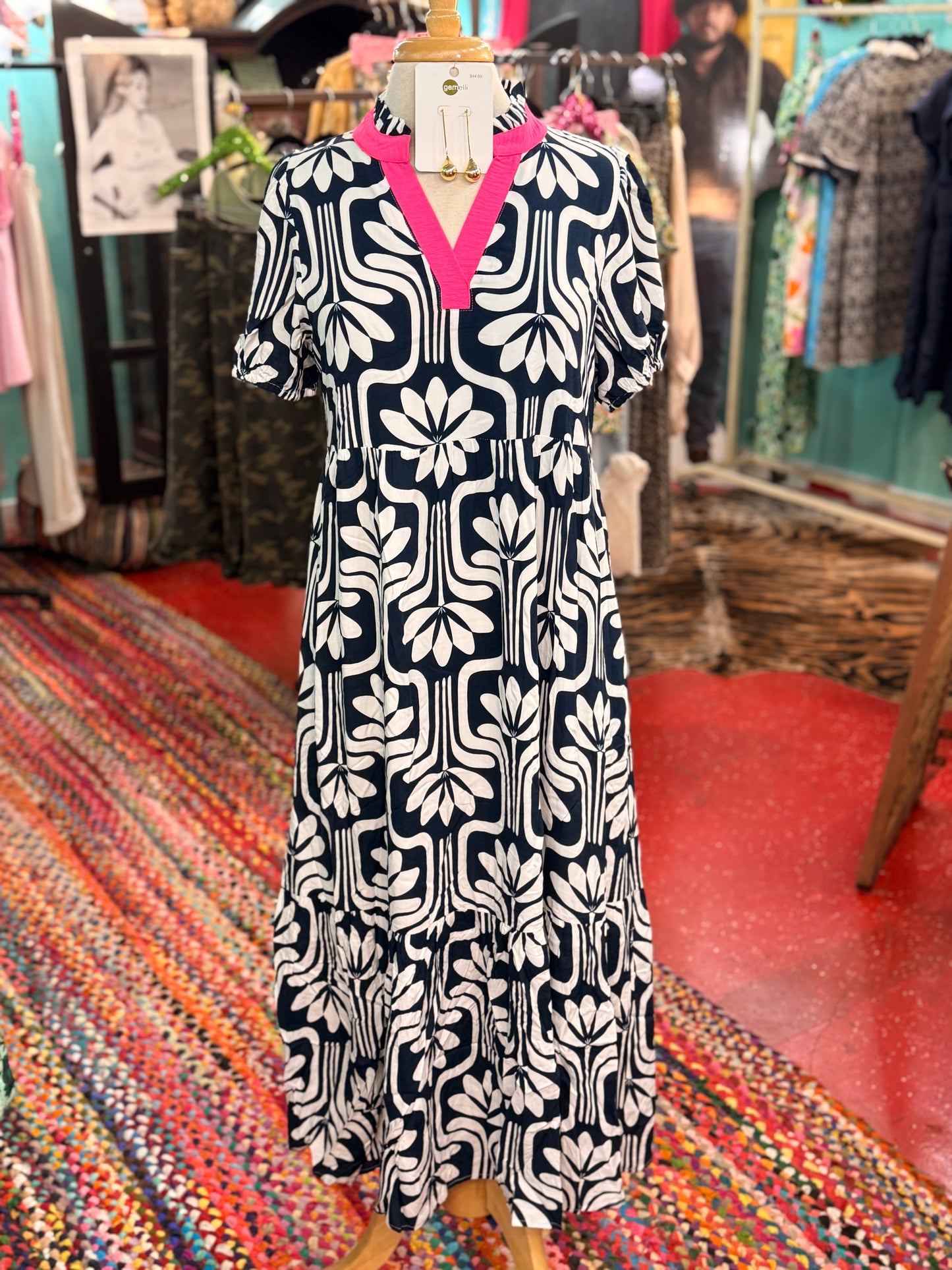 The Beth Dress in Navy