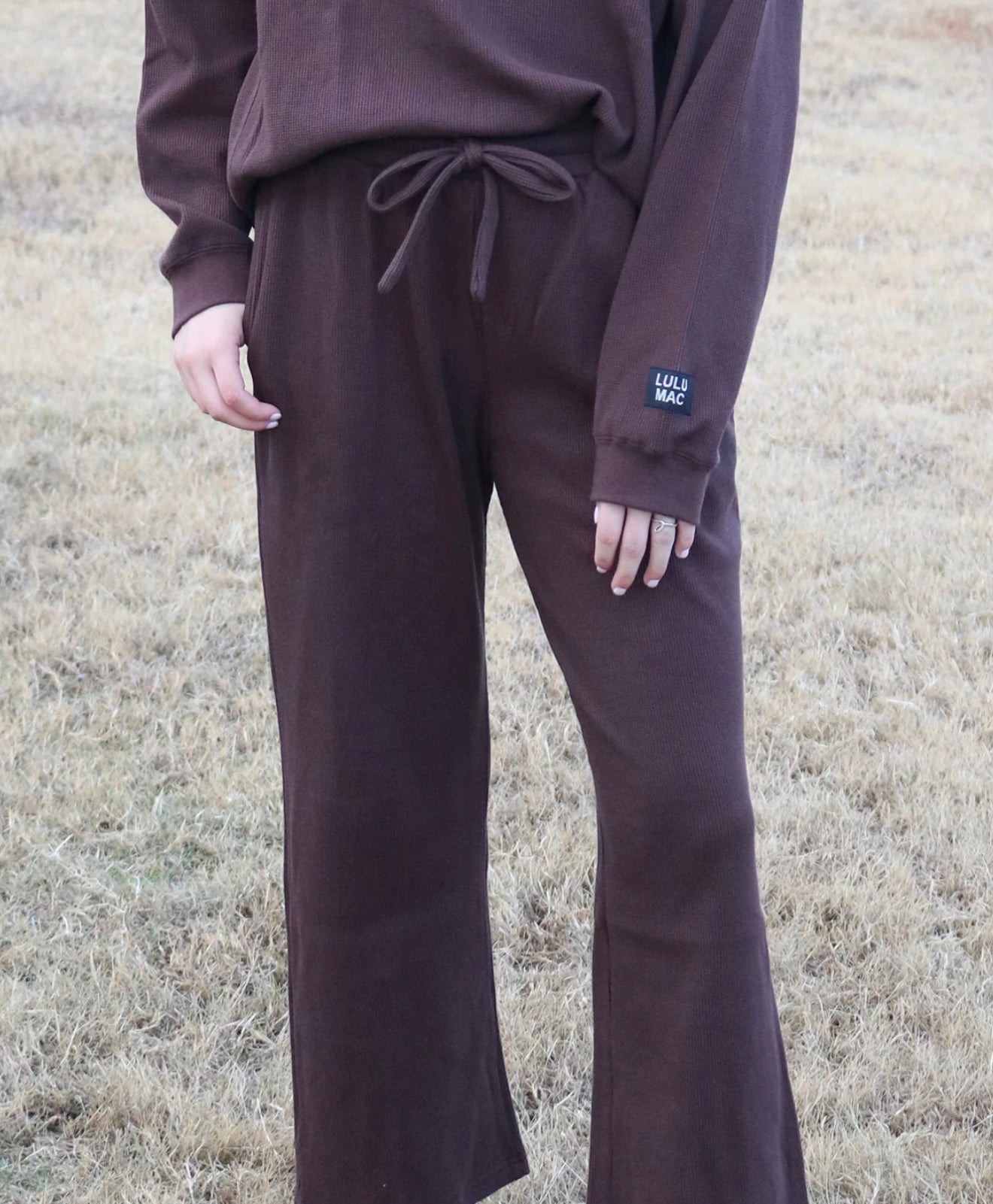 LULU MAC WAFFLE PANTS IN CHOCOLATE