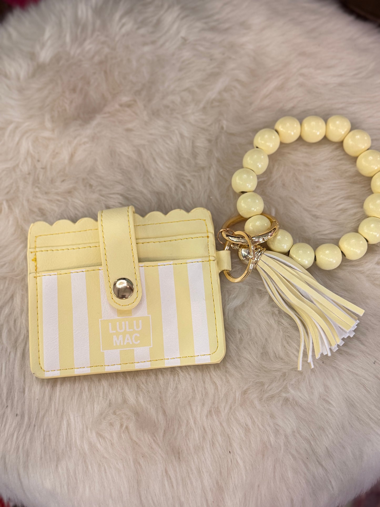 Yellow/White Stripe LuLu Mac Wallet