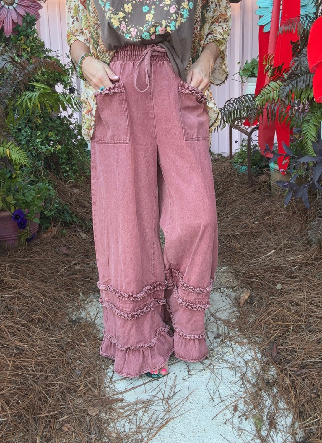 The Phoebe Ruffle Denim Pants