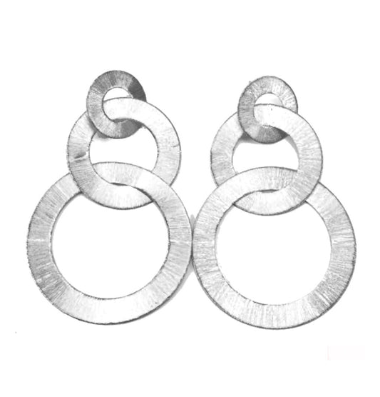 Tri-Circled Brushed Earrings