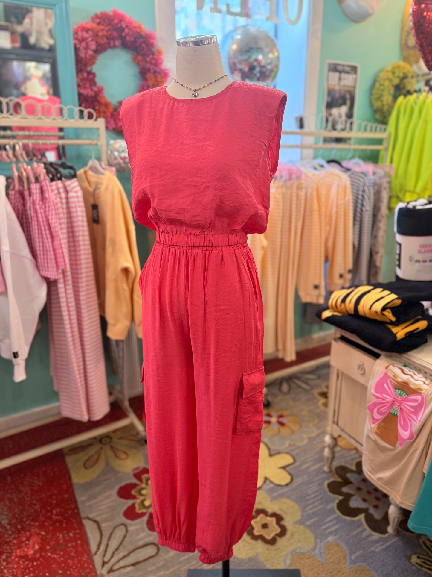Raspberry Beret Two Piece Set