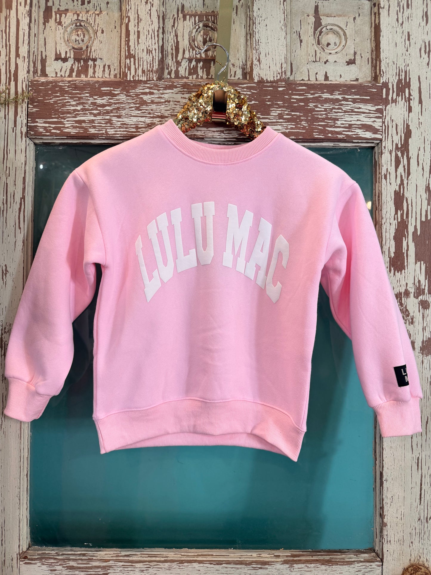 LuLu Mac Youth Light Pink Sweatshirt with White Puff