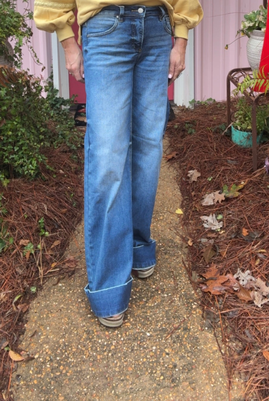 The Jubilee High Rise Ankle Wide Cuff Jeans