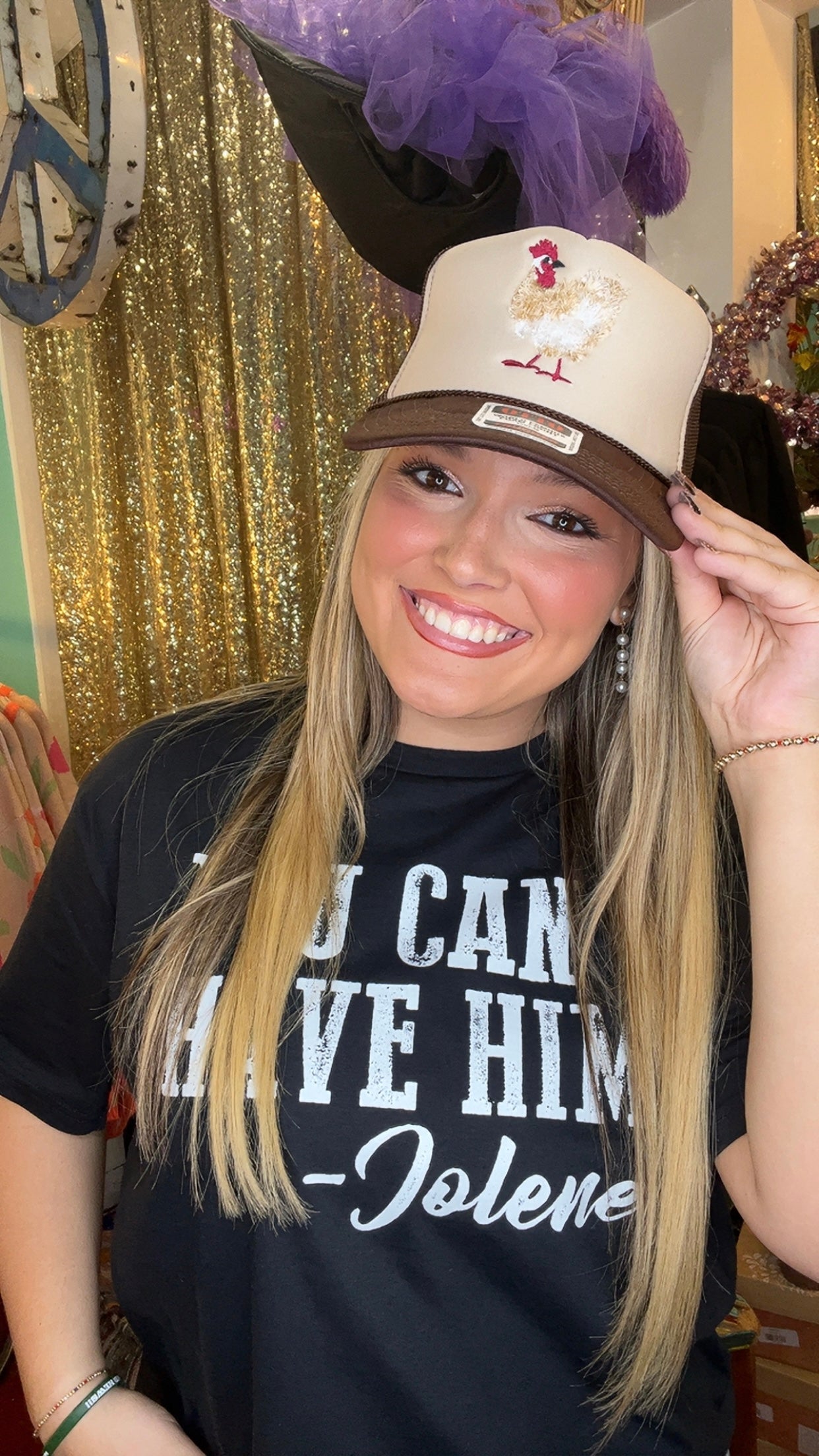 Mother Clucker Trucker Hat in Brown