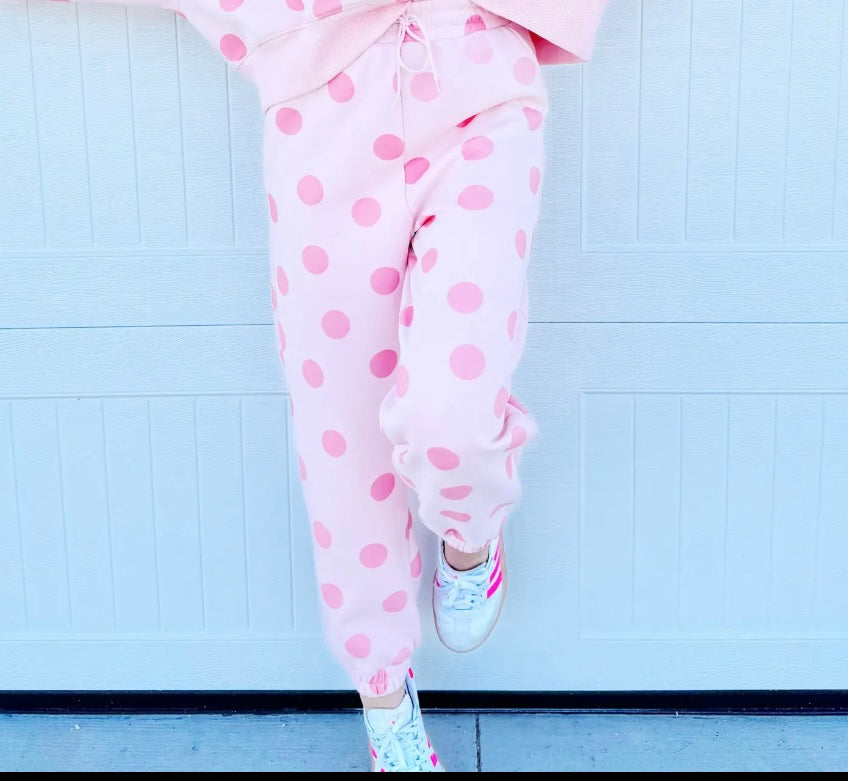 Blush Polka Dot Sweatpants