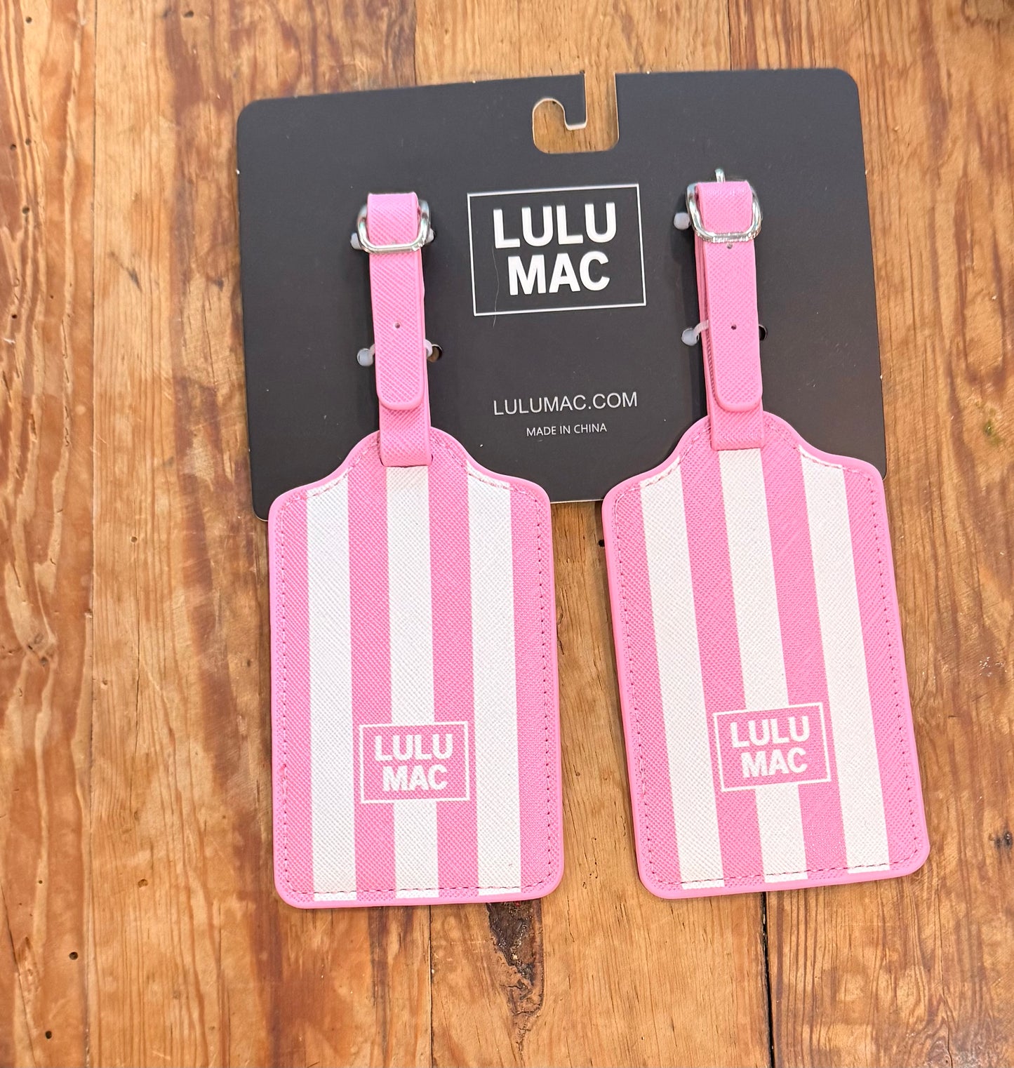 LuLu MAC Pink/White Luggage Tags