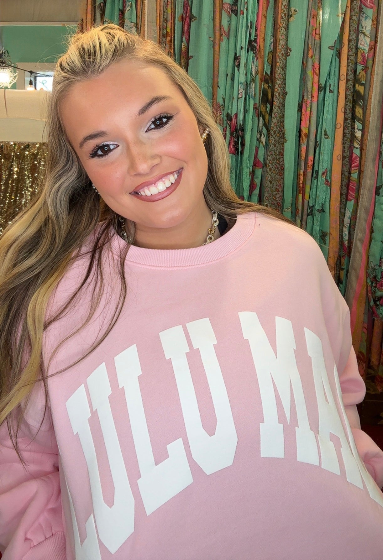 Pink and White LuLu MAC Sweatshirt