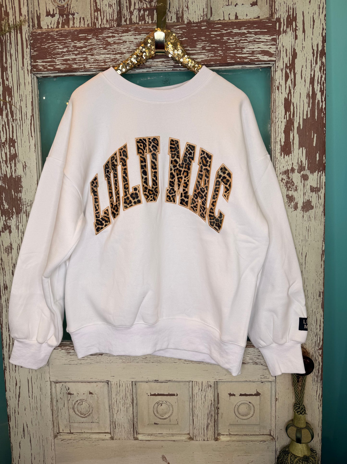 LuLu Mac White with Leopard Sweatshirt
