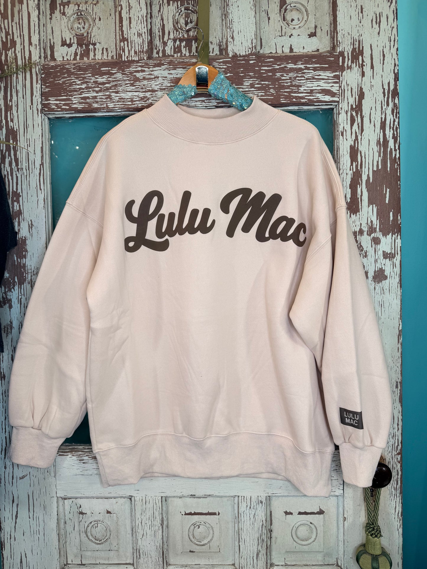 LuLu Mac Script Sweatshirt Cream/ Brown