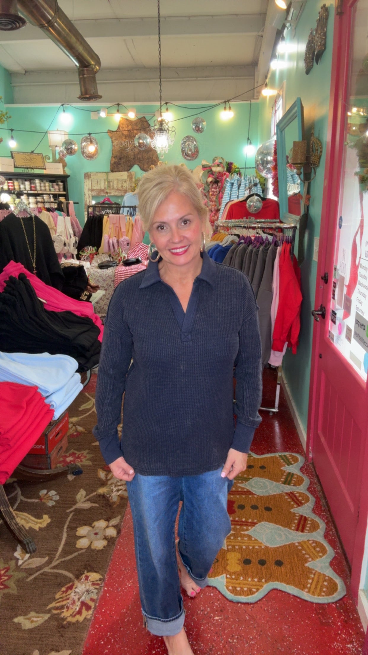 The Sophie Washed Thermal in Navy