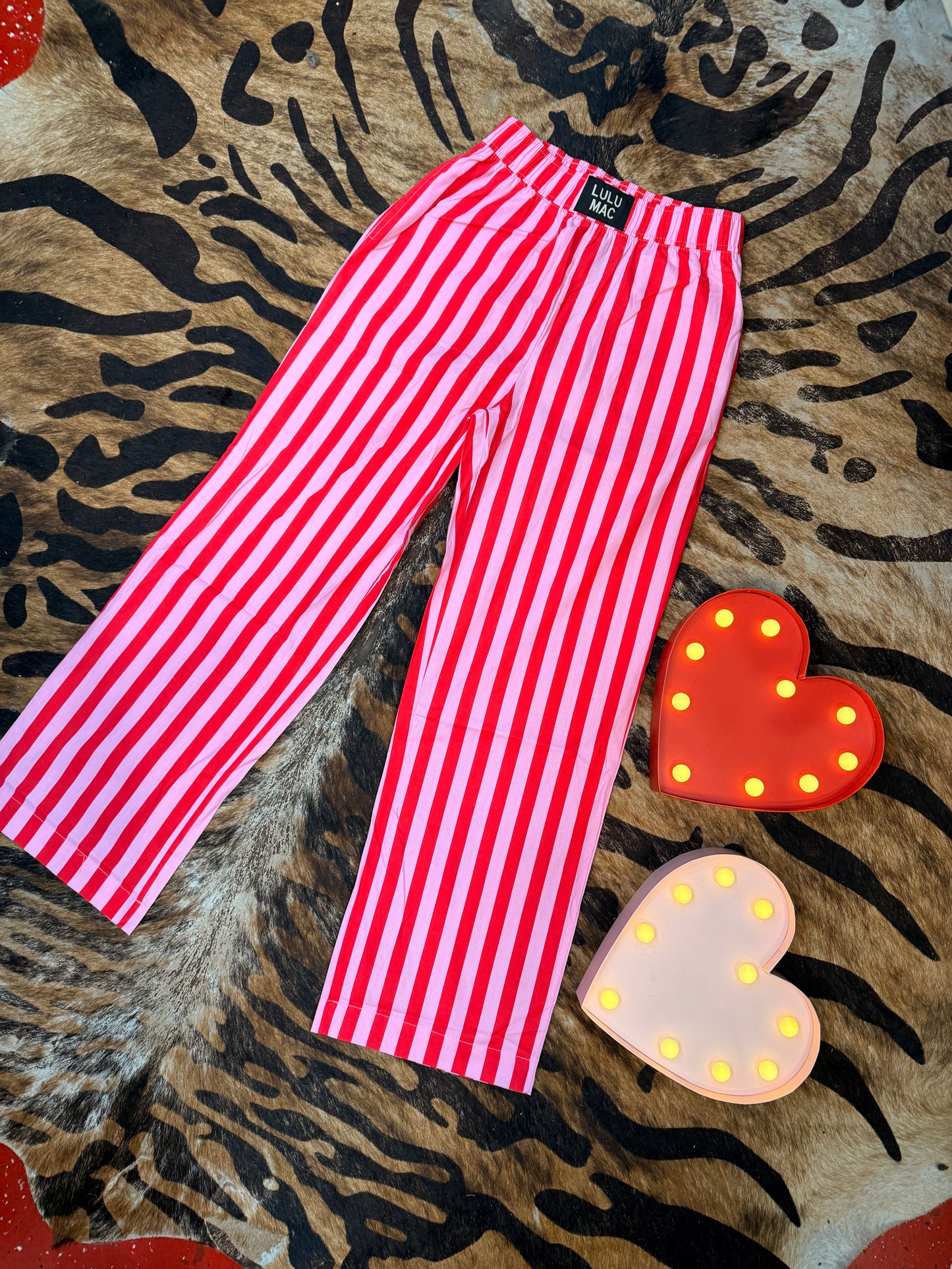 Pink / Red LULU MAC Striped Pants