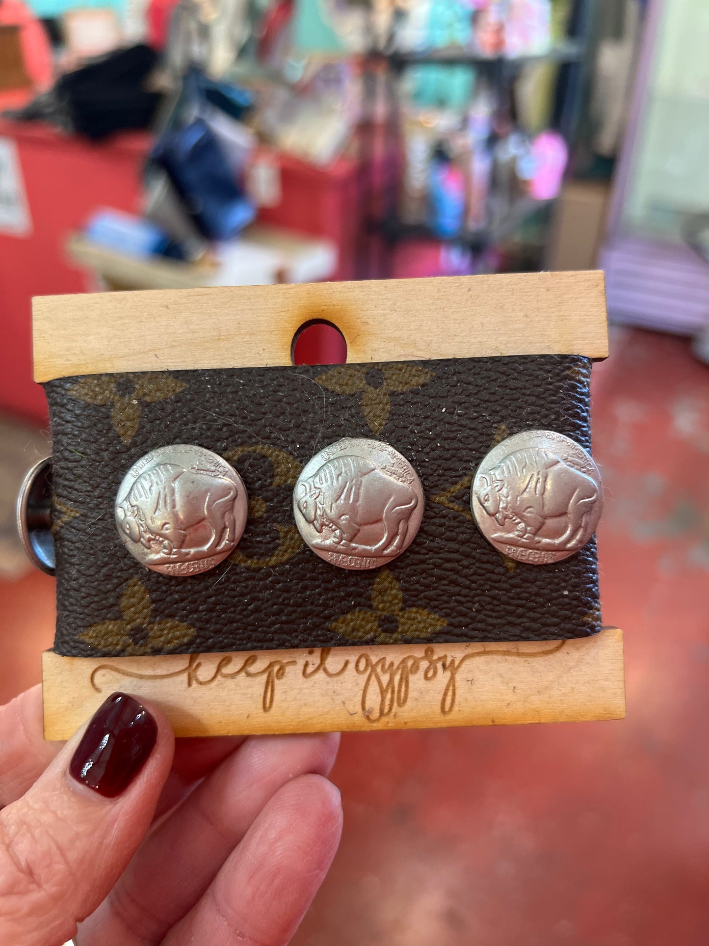 Keep It Gypsy Button Cuff with Buffalo Coins