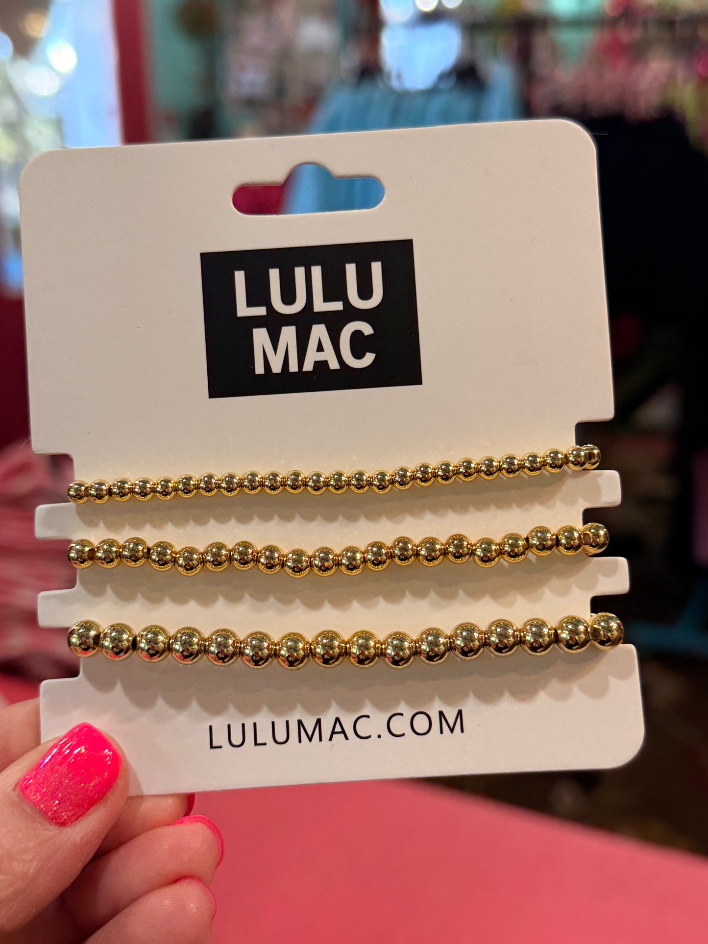 Lulu MAC Gold Triple Beaded Stack