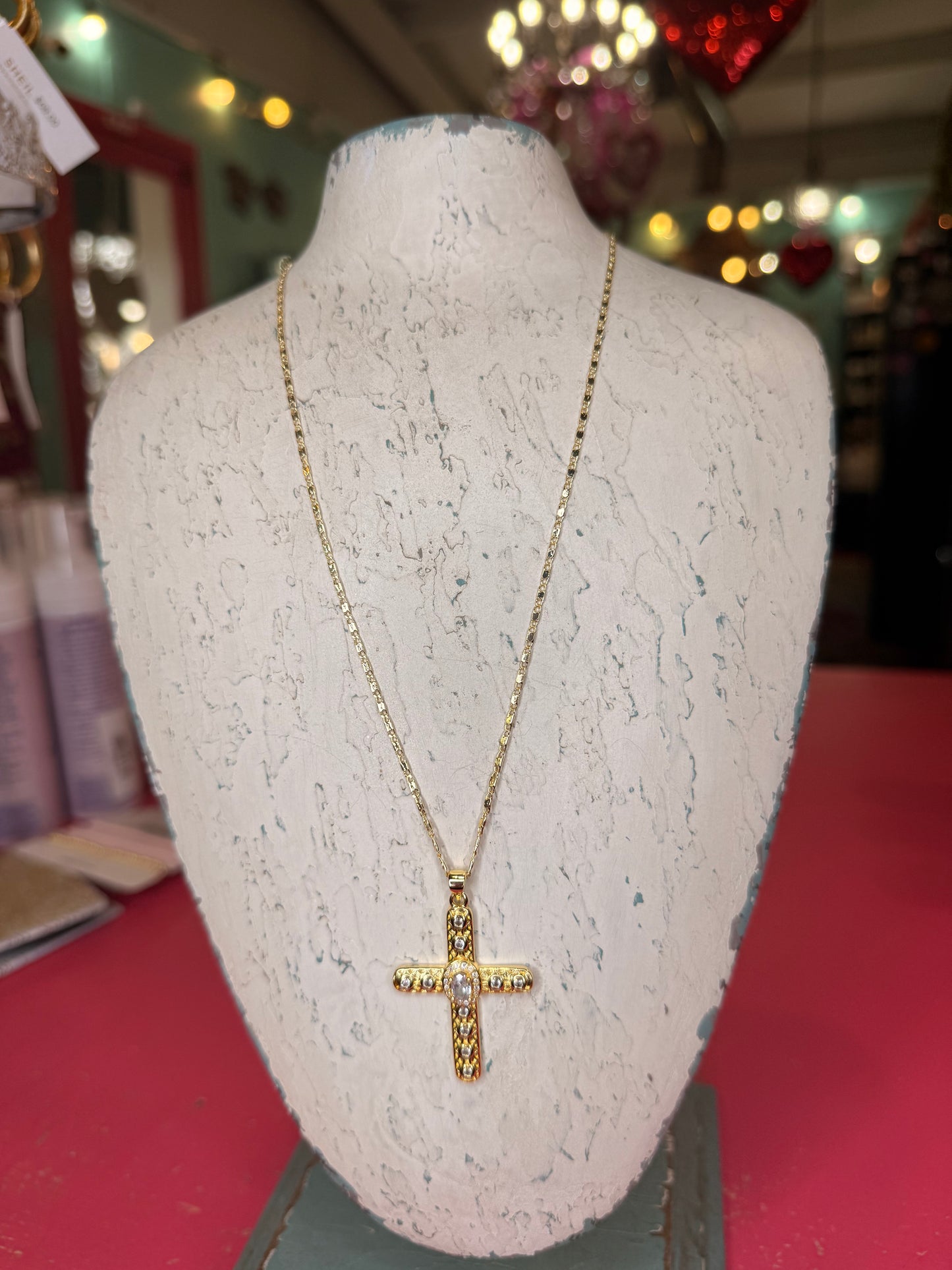 Vienna Cross Necklace in Gold