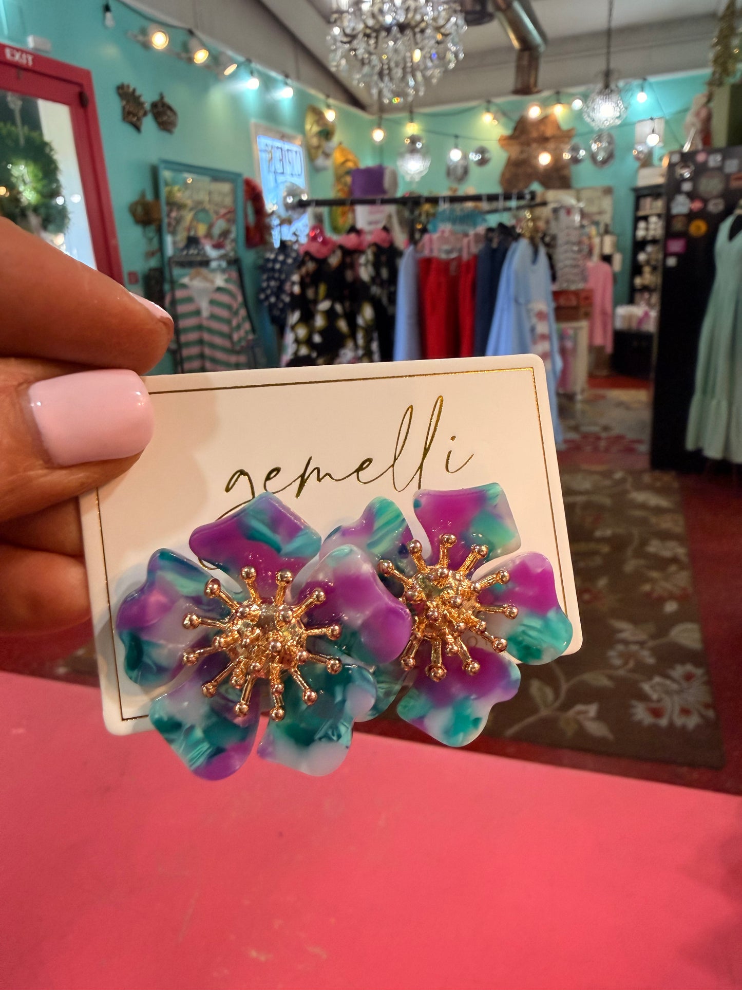 Torunn Earrings in Purple/ Blue