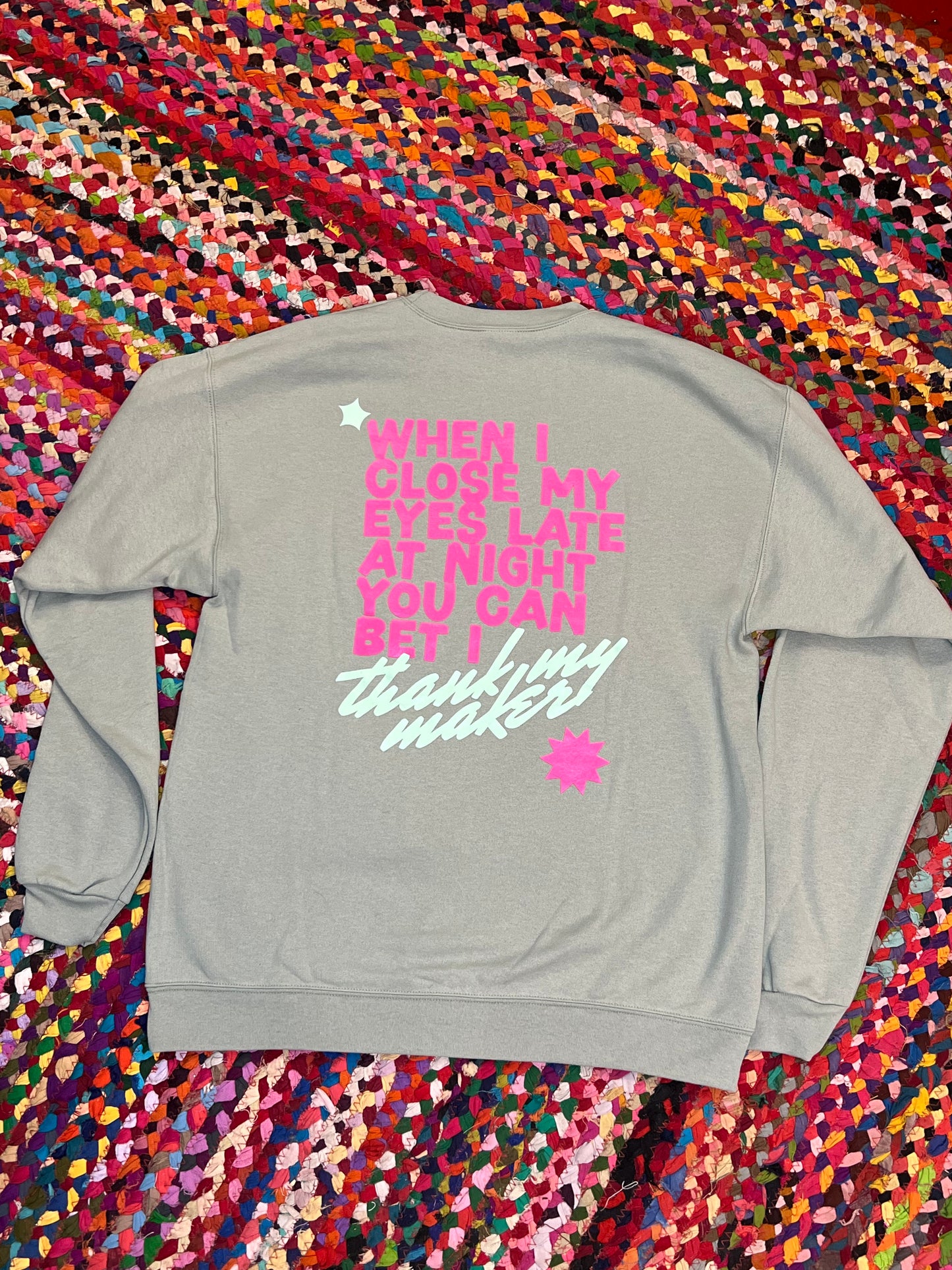 Thank My Maker Sweatshirt in Olive Green