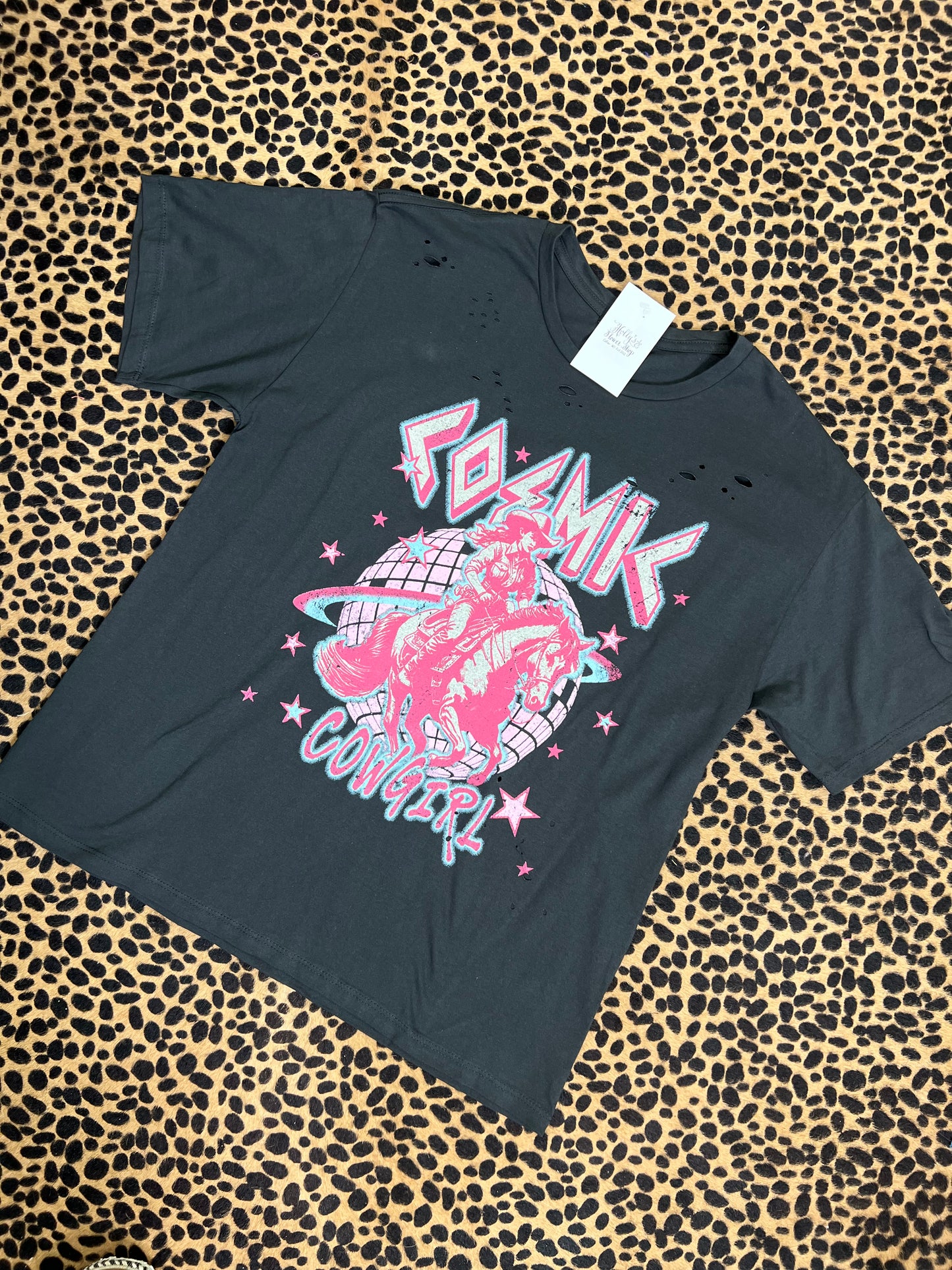 Cosmic Cowgirl Distressed T Shirt