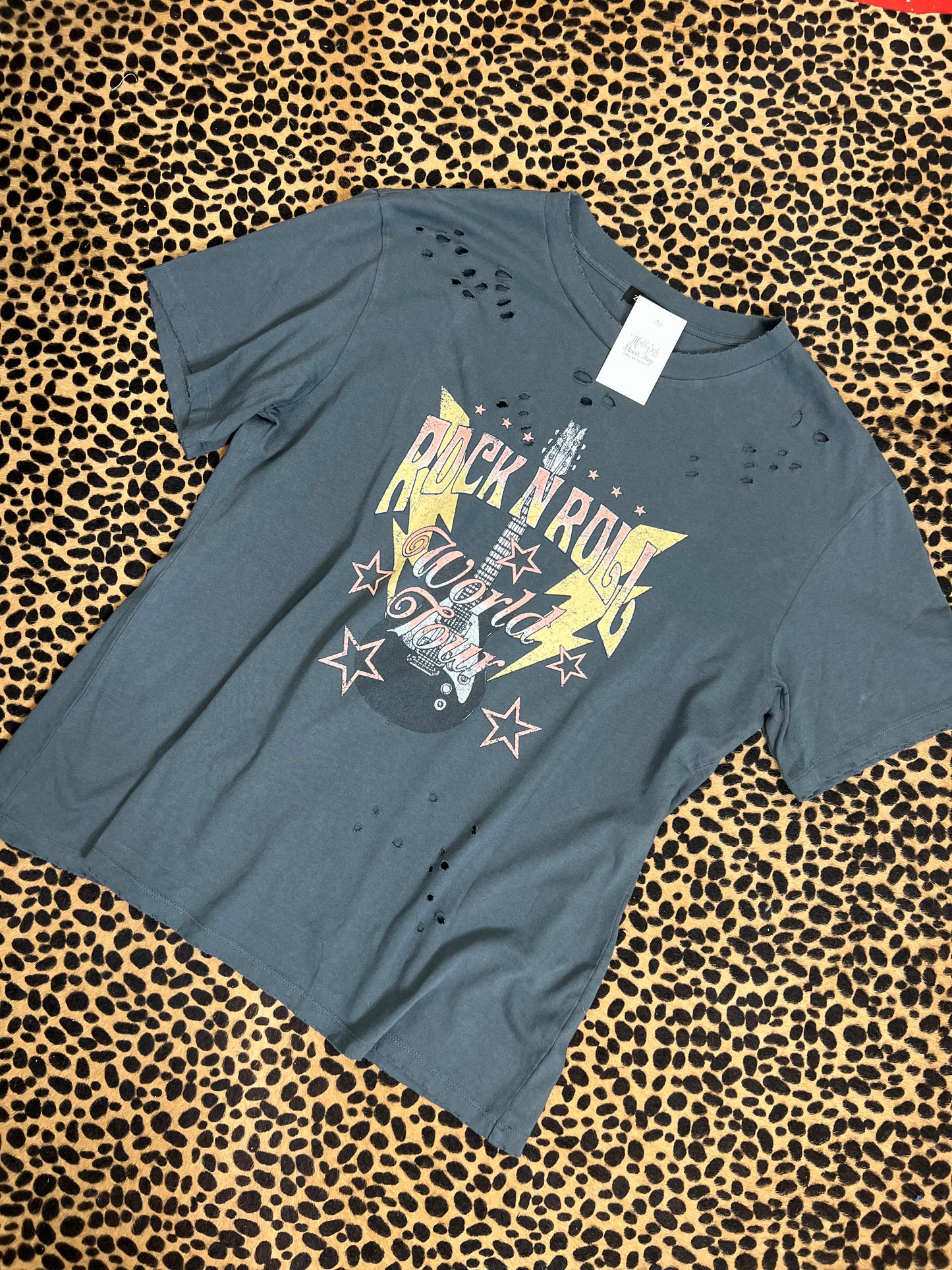 Rock N Roll Over sized Distressed T Shirt