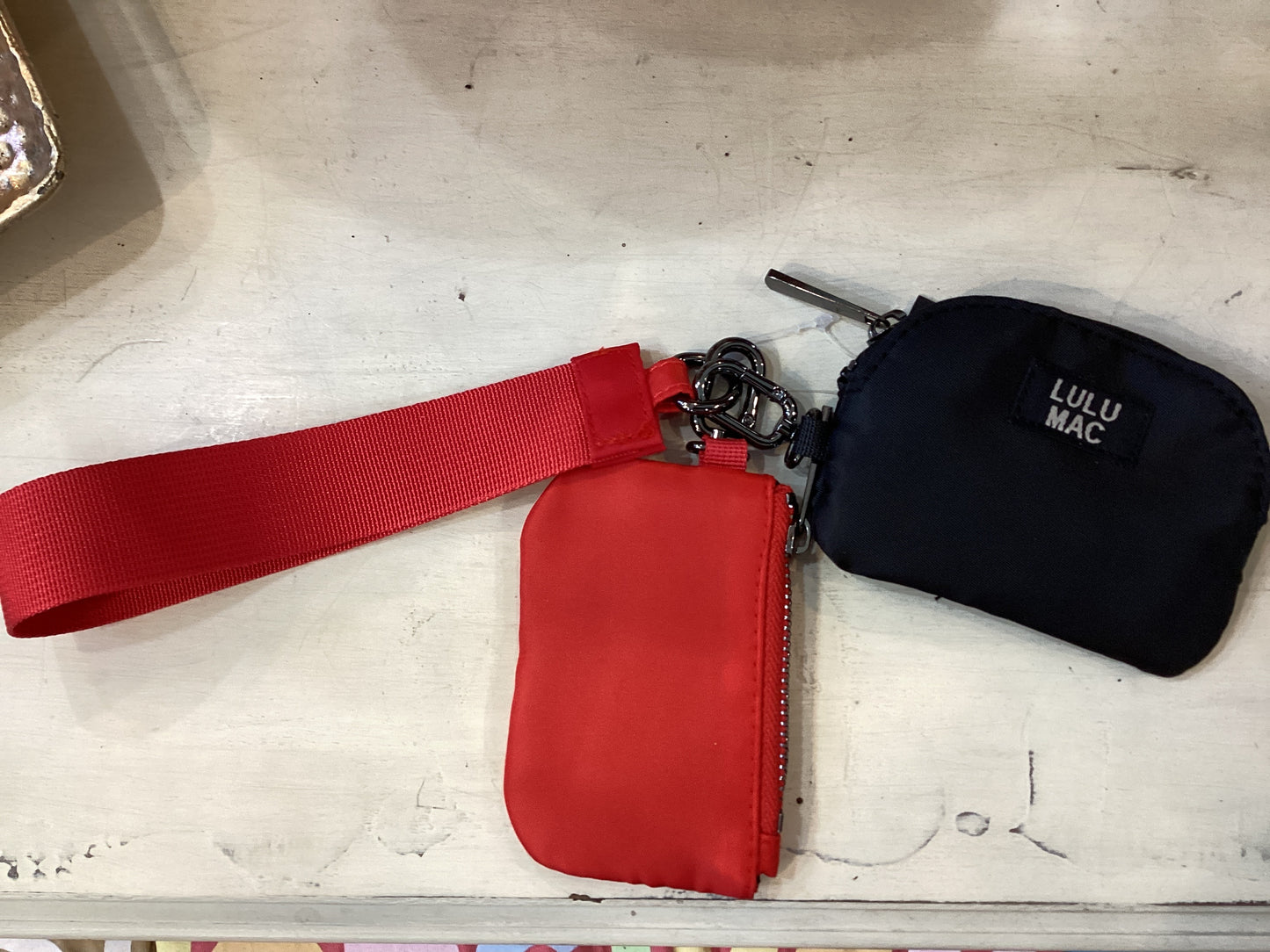 Lulu Mac Double Pouch in Black/ Red