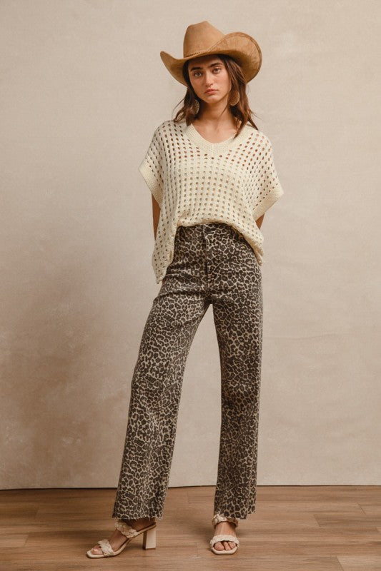 The Sutton Leopard Denim Jeans