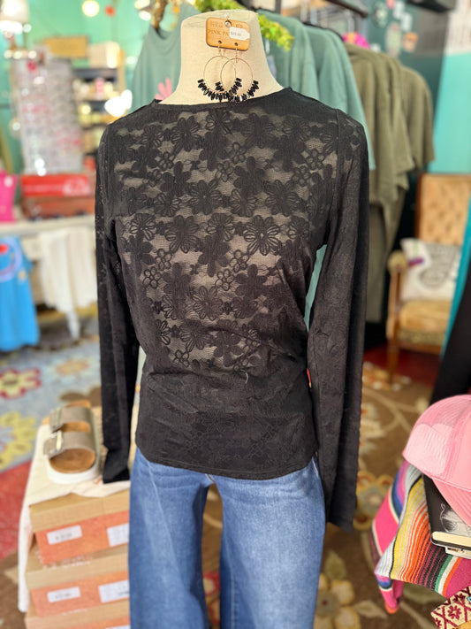 Johnny Loves June Stretch Top in Black