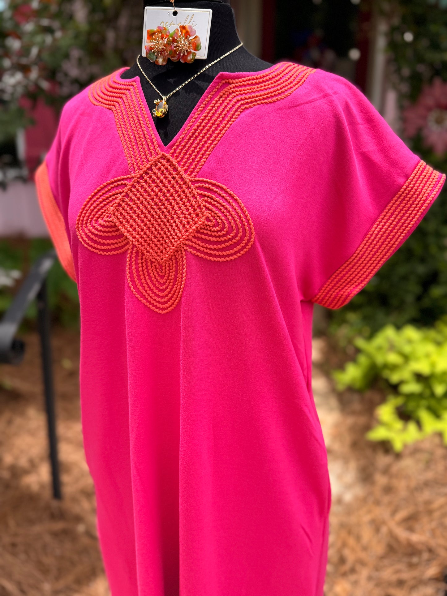 The Elle Dress in Hot Pink and Mango