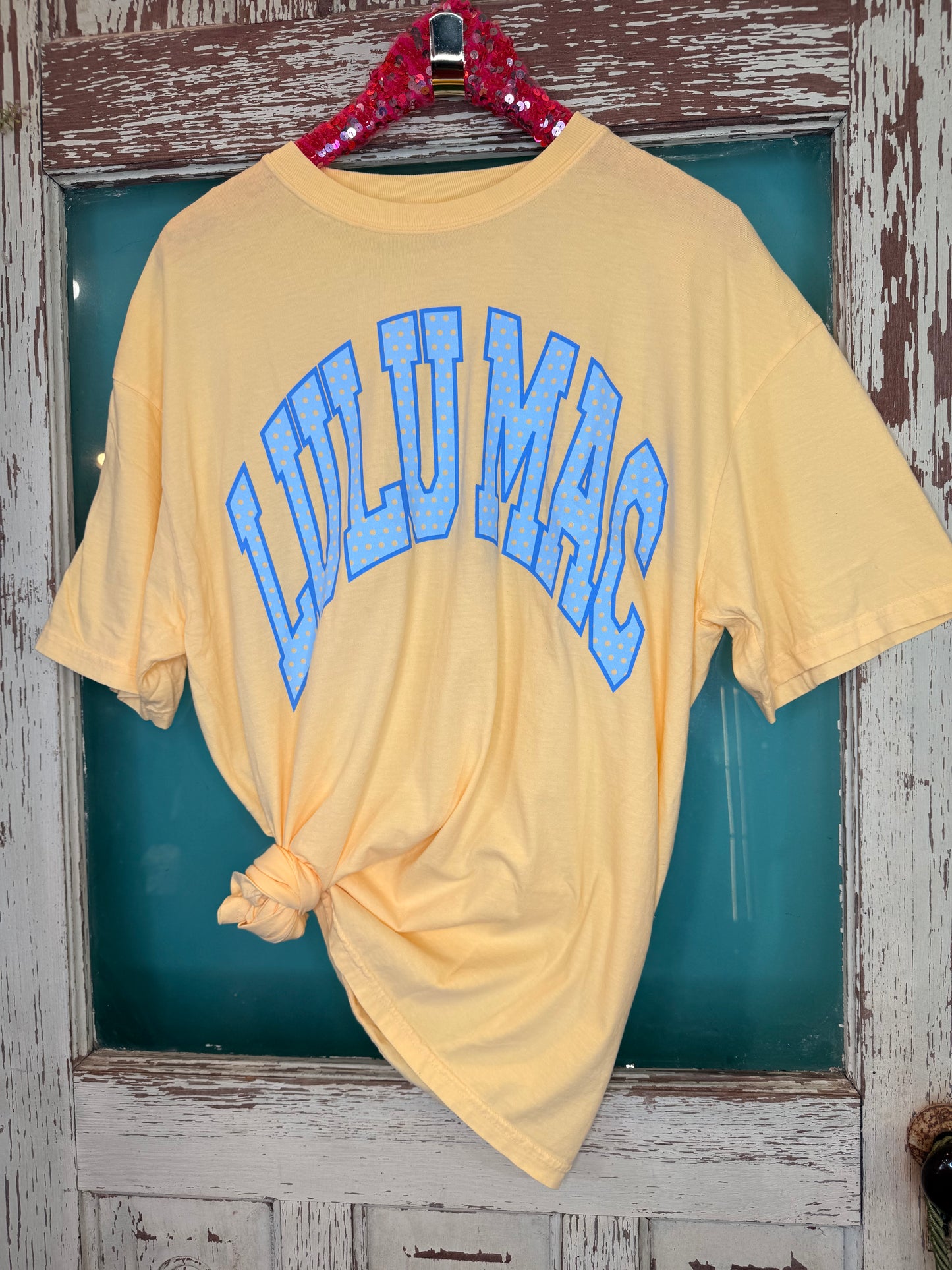 LuLu Mac Butter Yellow Polka Dot T Shirt