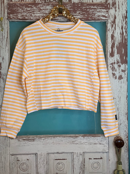 LuLu MAC Yellow and White Striped Top