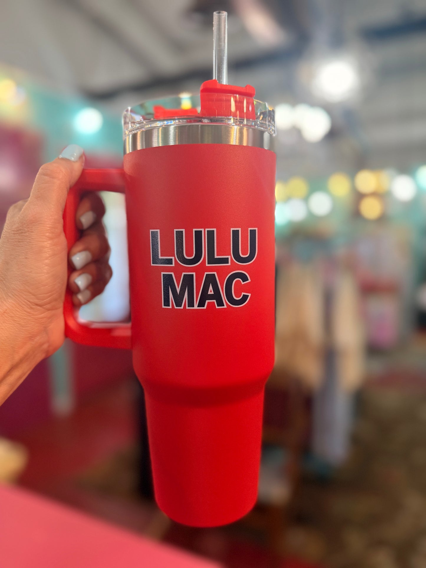 Red and Navy LuLu MAC Tumbler