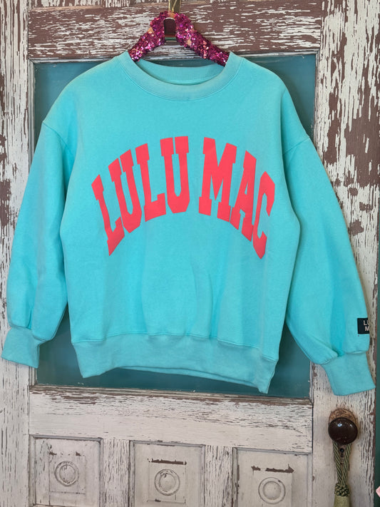 Turquoise with Coral LULU MAC Sweatshirt