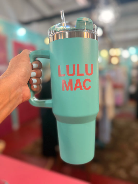 Aqua LuLu MAC Tumbler with Coral