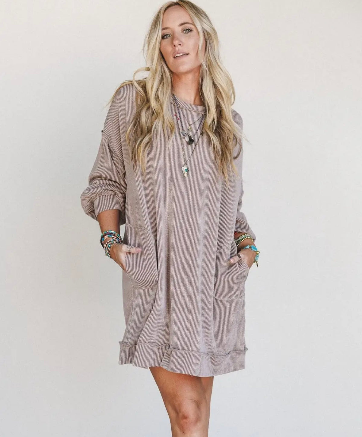 Three Birds Nest Moon Glow Dress in Acorn