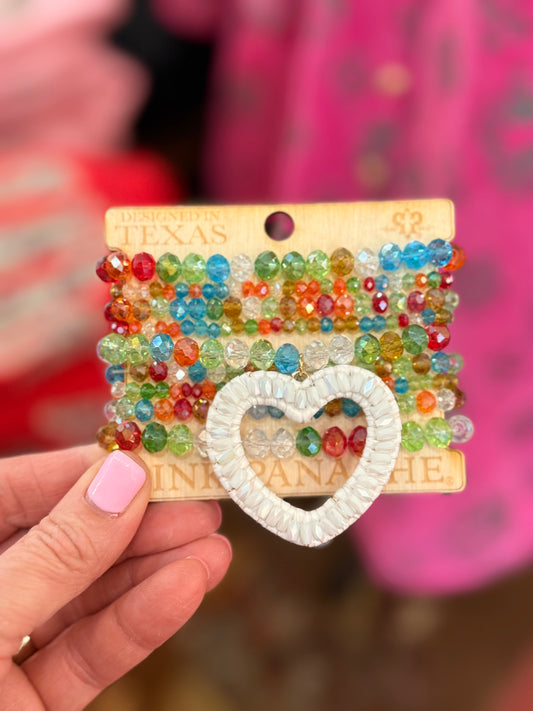 Baby Baby Stretch Bracelets with White Heart